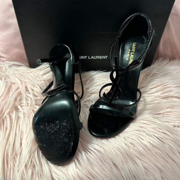 YSL Patent Ankle-Strap Sandals - Picture 1 of 6